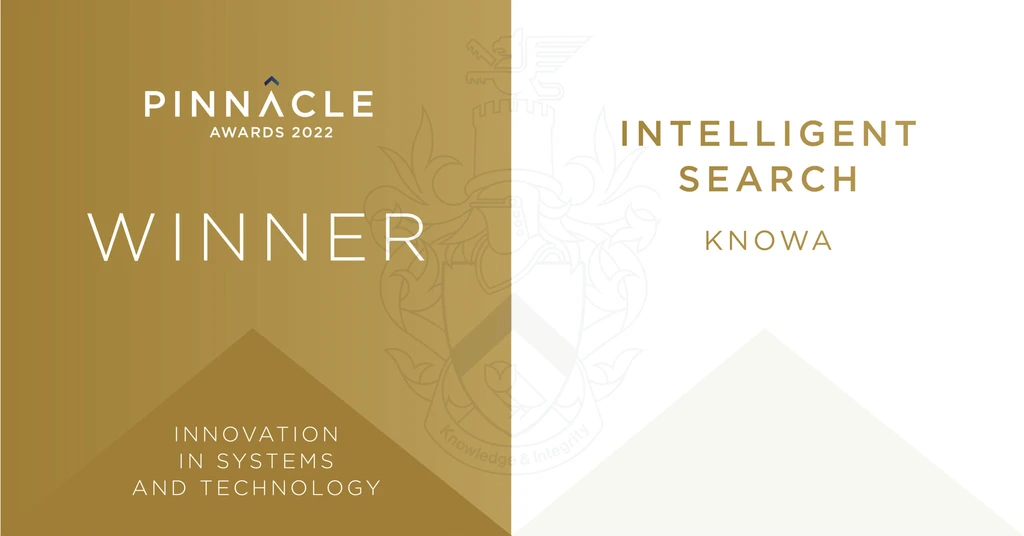 Pinnacle Awards 2022 — Winner — Intelligent Search — Knowa