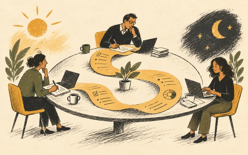 Board members contribute at different times to one shared record.