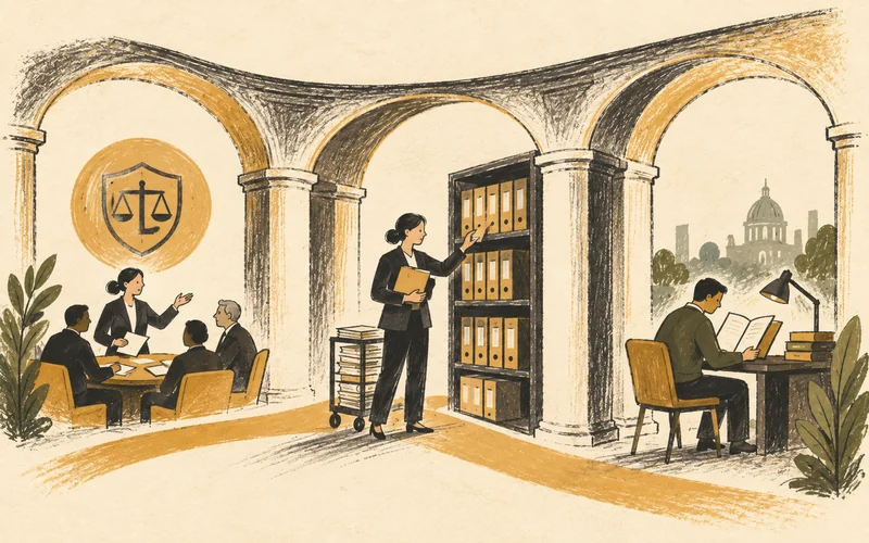 One continuous structure carries a scheme from active meetings to an accessible archive.